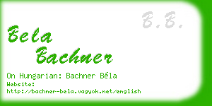 bela bachner business card